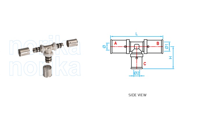 PEX Press-Fit Reducing Tee (Type F5)